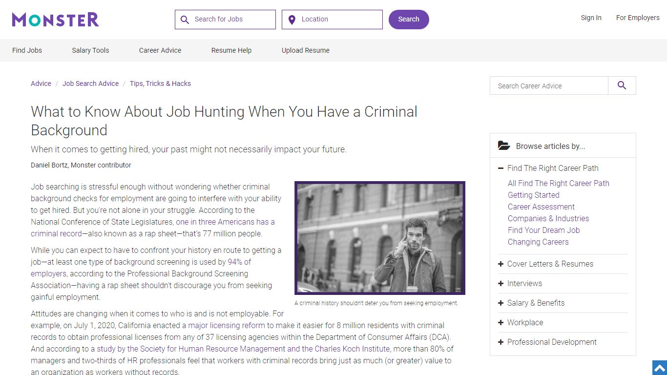 Job Hunting With a Criminal Background | Monster.com